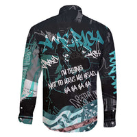 Street Art Liberty Family Matching Off Shoulder Maxi Dress and Hawaiian Shirt with Graffiti Print and Cartoon Statue of Liberty - Wonder Print Shop