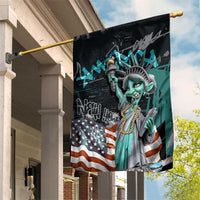 Street Art Liberty Garden Flag with Graffiti Print and Cartoon Statue of Liberty - Wonder Print Shop