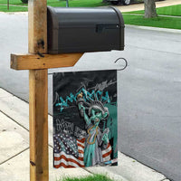 Street Art Liberty Garden Flag with Graffiti Print and Cartoon Statue of Liberty - Wonder Print Shop