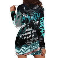 Street Art Liberty Hoodie Dress with Graffiti Print and Cartoon Statue of Liberty - Wonder Print Shop