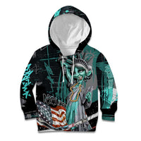 Street Art Liberty Kid Hoodie with Graffiti Print and Cartoon Statue of Liberty - Wonder Print Shop