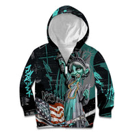 Street Art Liberty Kid Hoodie with Graffiti Print and Cartoon Statue of Liberty - Wonder Print Shop