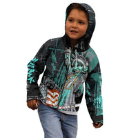 Street Art Liberty Kid Hoodie with Graffiti Print and Cartoon Statue of Liberty - Wonder Print Shop