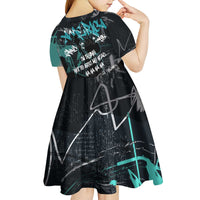 Street Art Liberty Kid Short Sleeve Dress with Graffiti Print and Cartoon Statue of Liberty - Wonder Print Shop