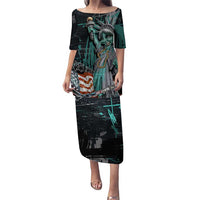 Street Art Liberty Puletasi with Graffiti Print and Cartoon Statue of Liberty - Wonder Print Shop