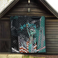 Street Art Liberty Quilt with Graffiti Print and Cartoon Statue of Liberty - Wonder Print Shop