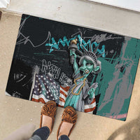 Street Art Liberty Rubber Doormat with Graffiti Print and Cartoon Statue of Liberty - Wonder Print Shop