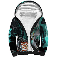 Street Art Liberty Sherpa Hoodie with Graffiti Print and Cartoon Statue of Liberty - Wonder Print Shop