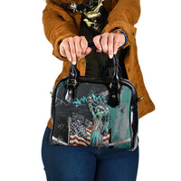 Street Art Liberty Shoulder Handbag with Graffiti Print and Cartoon Statue of Liberty - Wonder Print Shop