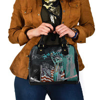 Street Art Liberty Shoulder Handbag with Graffiti Print and Cartoon Statue of Liberty - Wonder Print Shop