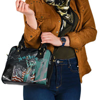 Street Art Liberty Shoulder Handbag with Graffiti Print and Cartoon Statue of Liberty - Wonder Print Shop