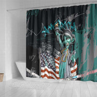 Street Art Liberty Shower Curtain with Graffiti Print and Cartoon Statue of Liberty - Wonder Print Shop