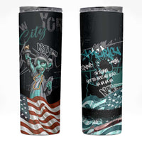Street Art Liberty Skinny Tumbler with Graffiti Print and Cartoon Statue of Liberty - Wonder Print Shop