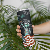 Street Art Liberty Skinny Tumbler with Graffiti Print and Cartoon Statue of Liberty - Wonder Print Shop
