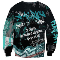 Street Art Liberty Sweatshirt with Graffiti Print and Cartoon Statue of Liberty - Wonder Print Shop