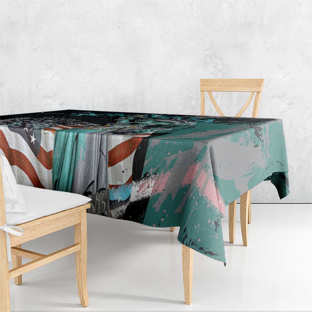 Street Art Liberty Tablecloth with Graffiti Print and Cartoon Statue of Liberty - Wonder Print Shop