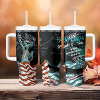 Street Art Liberty Tumbler With Handle with Graffiti Print and Cartoon Statue of Liberty - Wonder Print Shop
