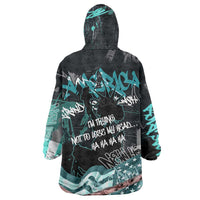 Street Art Liberty Wearable Blanket Hoodie with Graffiti Print and Cartoon Statue of Liberty - Wonder Print Shop