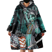 Street Art Liberty Wearable Blanket Hoodie with Graffiti Print and Cartoon Statue of Liberty - Wonder Print Shop