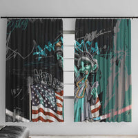 Street Art Liberty Window Curtain with Graffiti Print and Cartoon Statue of Liberty - Wonder Print Shop