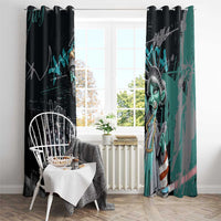 Street Art Liberty Window Curtain with Graffiti Print and Cartoon Statue of Liberty - Wonder Print Shop