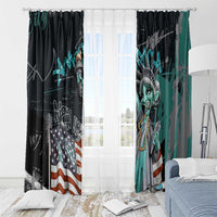 Street Art Liberty Window Curtain with Graffiti Print and Cartoon Statue of Liberty - Wonder Print Shop