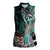 Street Art Liberty Women Sleeveless Polo Shirt with Graffiti Print and Cartoon Statue of Liberty - Wonder Print Shop