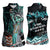 Street Art Liberty Women Sleeveless Polo Shirt with Graffiti Print and Cartoon Statue of Liberty - Wonder Print Shop