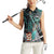 Street Art Liberty Women Sleeveless Polo Shirt with Graffiti Print and Cartoon Statue of Liberty - Wonder Print Shop