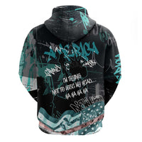 Street Art Liberty Zip Hoodie with Graffiti Print and Cartoon Statue of Liberty - Wonder Print Shop