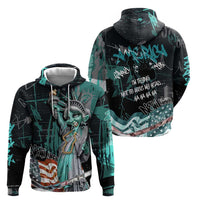 Street Art Liberty Zip Hoodie with Graffiti Print and Cartoon Statue of Liberty - Wonder Print Shop