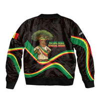 Senegal Tribal Pattern Bomber Jacket Baobab Character and Red Yellow Green Flag Theme Design - Wonder Print Shop