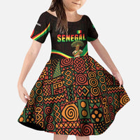 Senegal Tribal Pattern Family Matching Puletasi and Hawaiian Shirt Baobab Character and Red Yellow Green Flag Theme Design - Wonder Print Shop