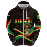 Senegal Tribal Pattern Hoodie Baobab Character and Red Yellow Green Flag Theme Design - Wonder Print Shop