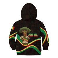Senegal Tribal Pattern Kid Hoodie Baobab Character and Red Yellow Green Flag Theme Design - Wonder Print Shop