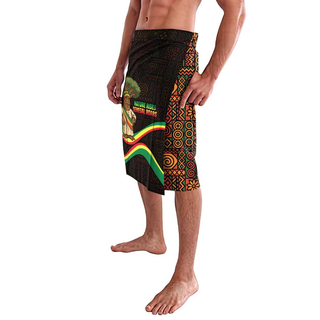 Senegal Tribal Pattern Lavalava Baobab Character and Red Yellow Green Flag Theme Design - Wonder Print Shop