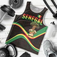 Senegal Tribal Pattern Men Tank Top Baobab Character and Red Yellow Green Flag Theme Design - Wonder Print Shop