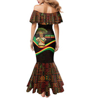 Senegal Tribal Pattern Mermaid Dress Baobab Character and Red Yellow Green Flag Theme Design - Wonder Print Shop