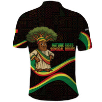 Senegal Tribal Pattern Polo Shirt Baobab Character and Red Yellow Green Flag Theme Design - Wonder Print Shop
