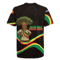 Senegal Tribal Pattern Rugby Jersey Baobab Character and Red Yellow Green Flag Theme Design - Wonder Print Shop
