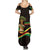 Senegal Tribal Pattern Summer Maxi Dress Baobab Character and Red Yellow Green Flag Theme Design - Wonder Print Shop