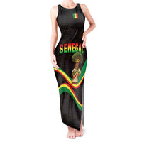 Senegal Tribal Pattern Tank Maxi Dress Baobab Character and Red Yellow Green Flag Theme Design - Wonder Print Shop