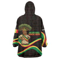 Senegal Tribal Pattern Wearable Blanket Hoodie Baobab Character and Red Yellow Green Flag Theme Design - Wonder Print Shop