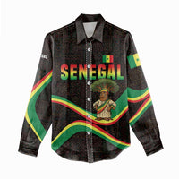 Senegal Tribal Pattern Women Casual Shirt Baobab Character and Red Yellow Green Flag Theme Design - Wonder Print Shop
