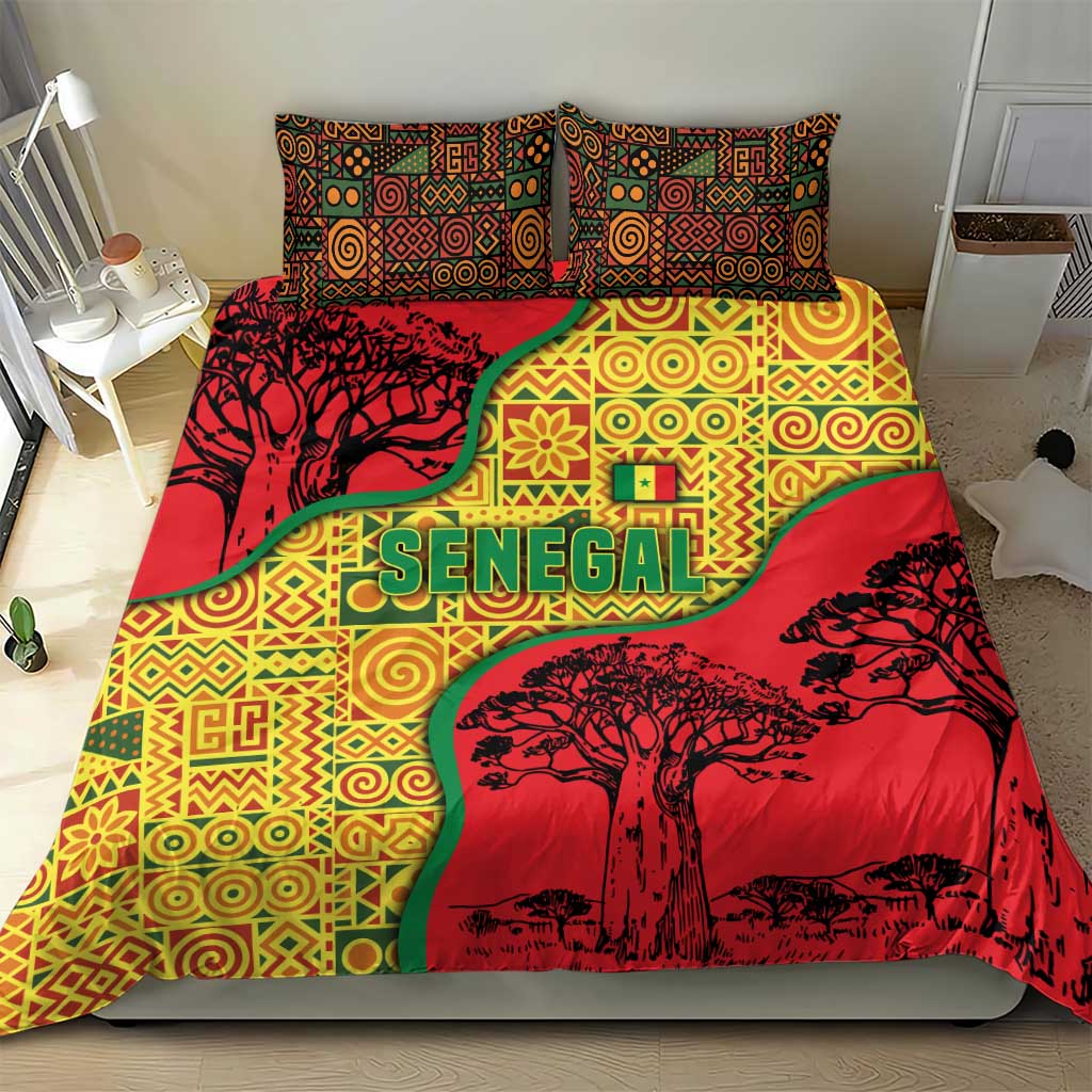 Senegal Bedding Set with Baobab Tree and African Tribal Pattern Design - Wonder Print Shop