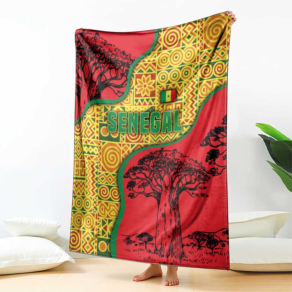 Senegal Blanket with Baobab Tree and African Tribal Pattern Design - Wonder Print Shop