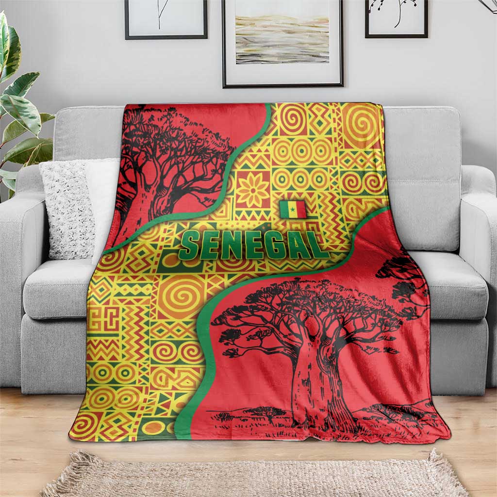Senegal Blanket with Baobab Tree and African Tribal Pattern Design - Wonder Print Shop