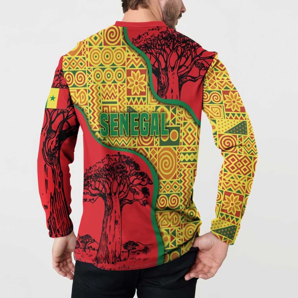 Senegal Button Sweatshirt with Baobab Tree and African Tribal Pattern Design - Wonder Print Shop