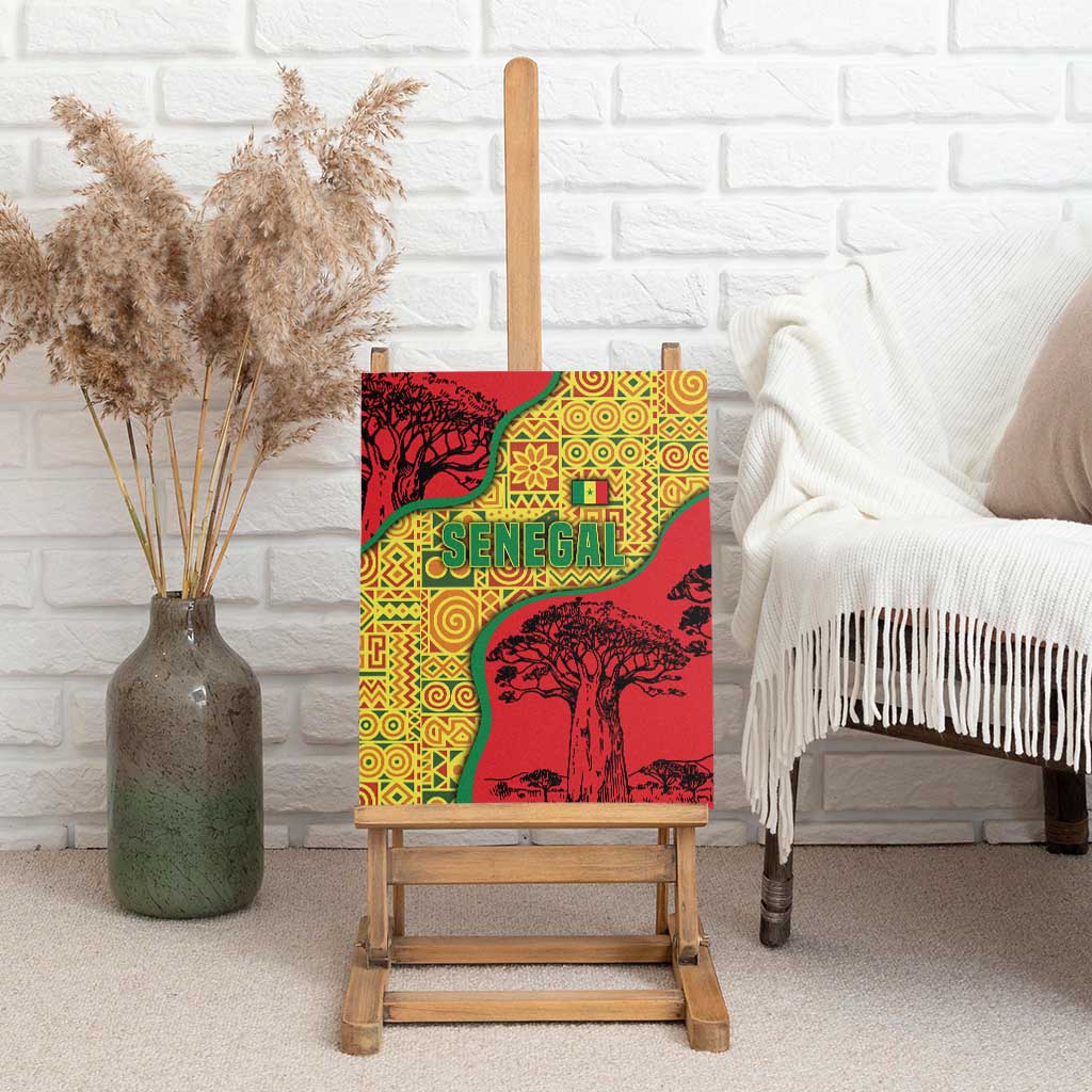 Senegal Canvas Wall Art with Baobab Tree and African Tribal Pattern Design - Wonder Print Shop