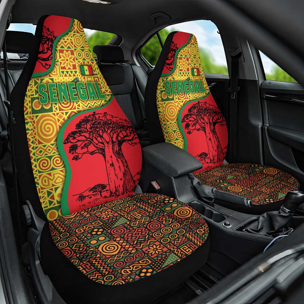 Senegal Car Seat Cover with Baobab Tree and African Tribal Pattern Design - Wonder Print Shop